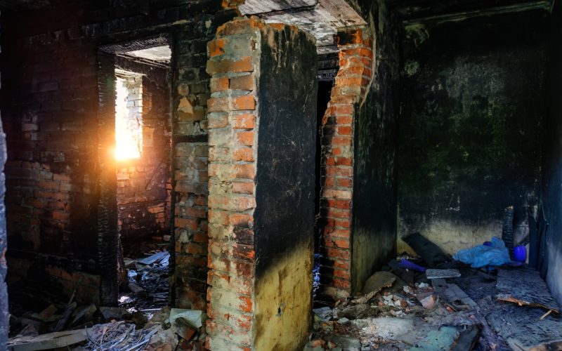 burned room interior image