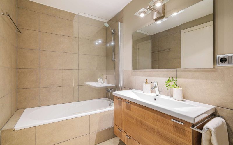 Elegant bathroom with modern features